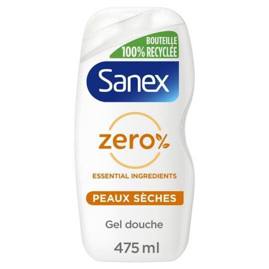 SANEX - ZERO% - ESSENTIAL INGREDIENTS - Gel douche - NOURISHING - Peaux  Sèches- 475Ml