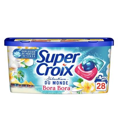 SUPER CROIX Lessive liquide Bora-Bora fleur de monoï et lait d'aloe 172  lavages 4x2,15l pas cher 