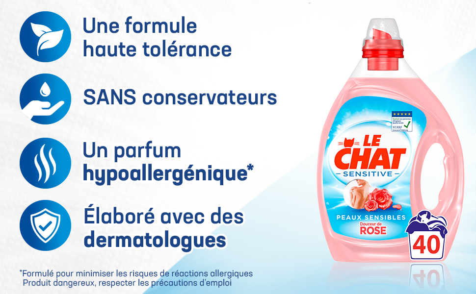 Le Chat Souffle de Fraîcheur – Lessive Liquide – 40 Lavages (2L