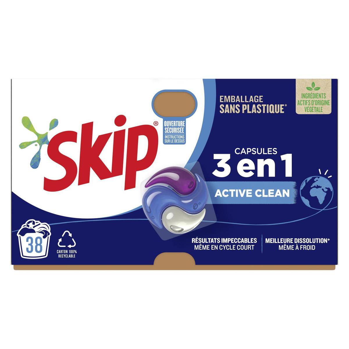 Skip Ultimate Lessive Trio Capsules Sensitive Peaux Sensibles et