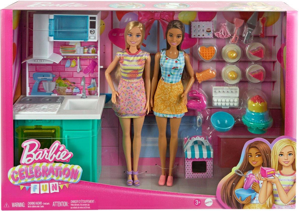 MATTEL Barbie Celebration Fun Cuisine Patisserie avec Barbie et son amie