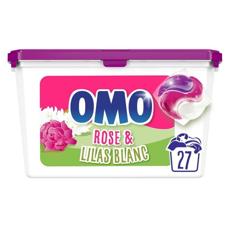 OMO 3 en 1 Lessive capsules rose et lilas blanc