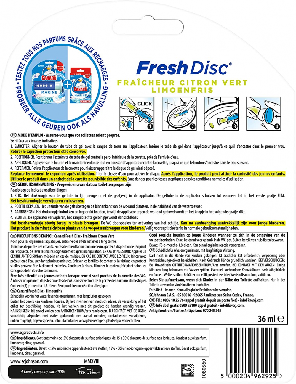 Canard Fresh Disc - Fraîcheur Active Eucalyptus - 36Ml