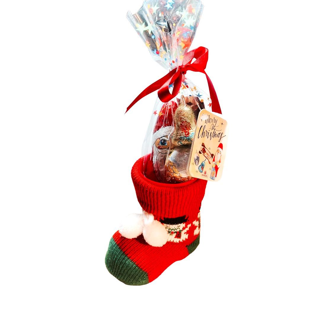 Botte avec Chaussette de Noël & son Assortiment de Chocolats - Windel