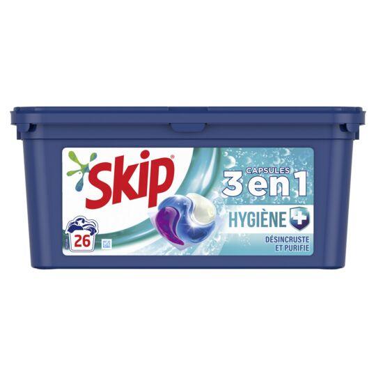 Lessive hygiène 3 en 1, Skip (x24 caps)