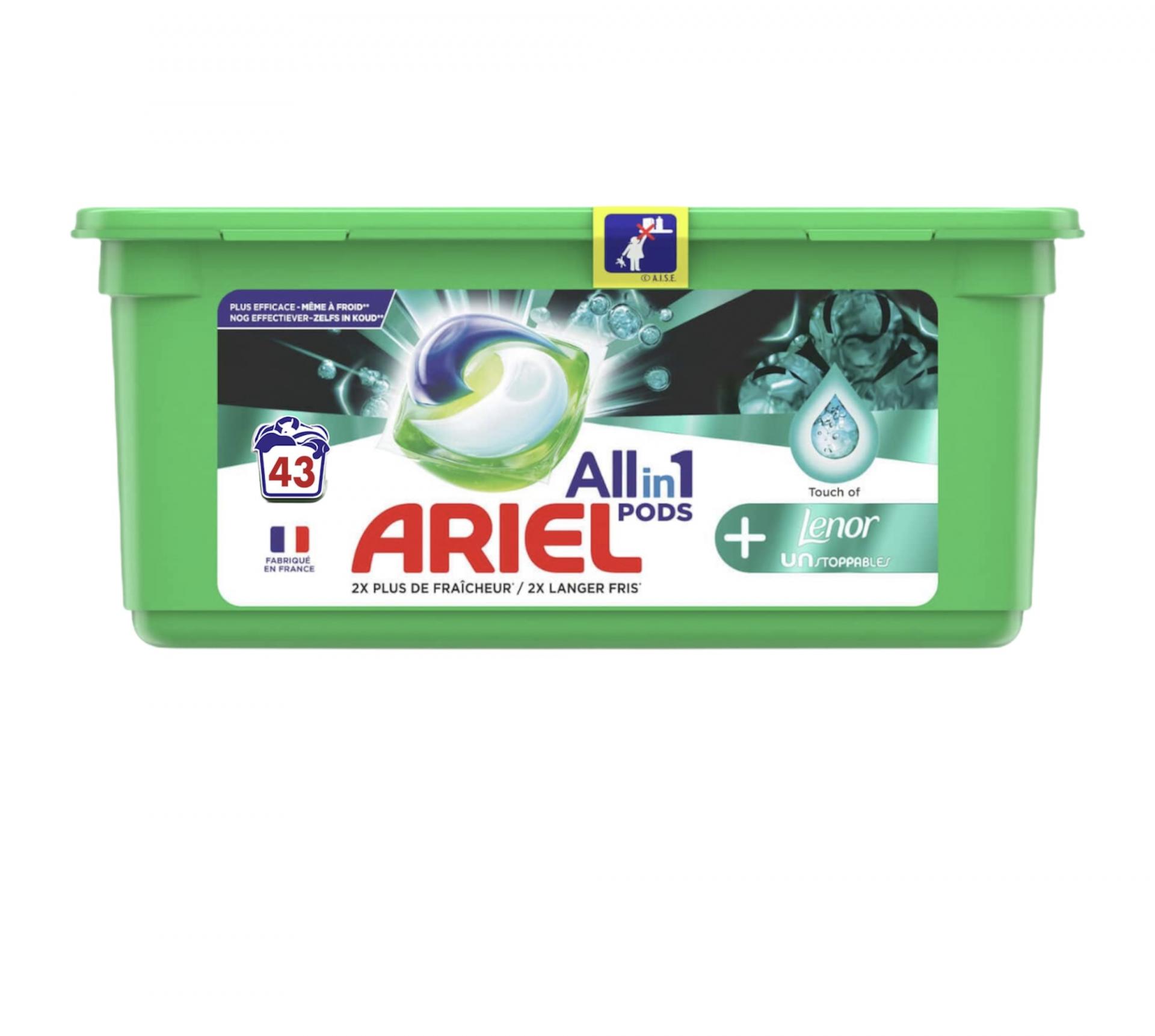 Ariel Pods - All in 1 - ACTIVE ODOR DEFENSE - Febreze - 43 Capsules