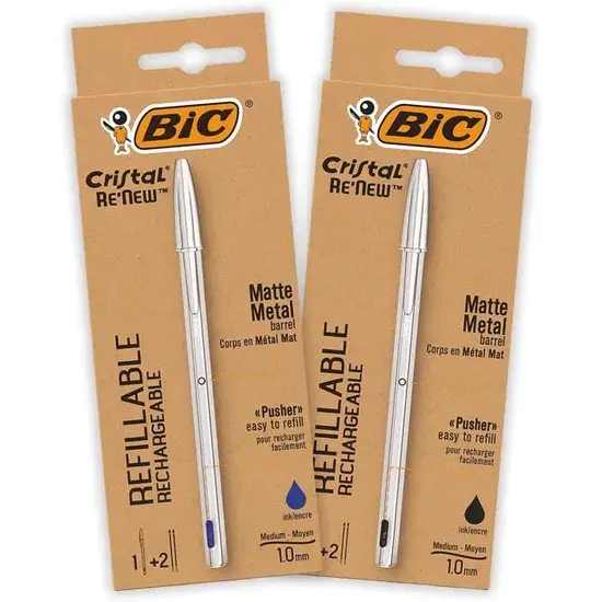 BIC Cristal Original Stylos-Bille, Bleu, 5 unités : : Fournitures  de bureau