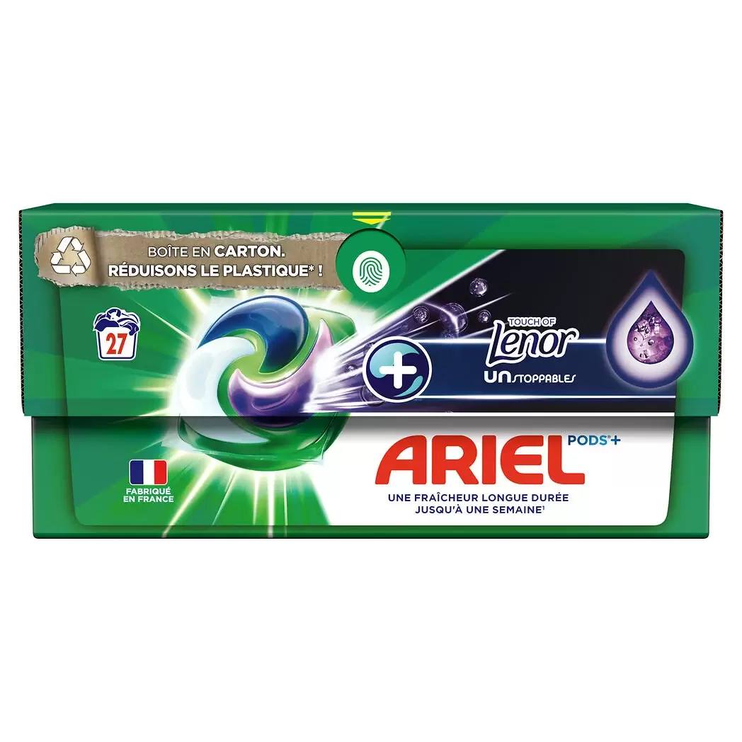 Ariel Pods + Unstoppable Fraîcheur Lavande - 27 Capsules