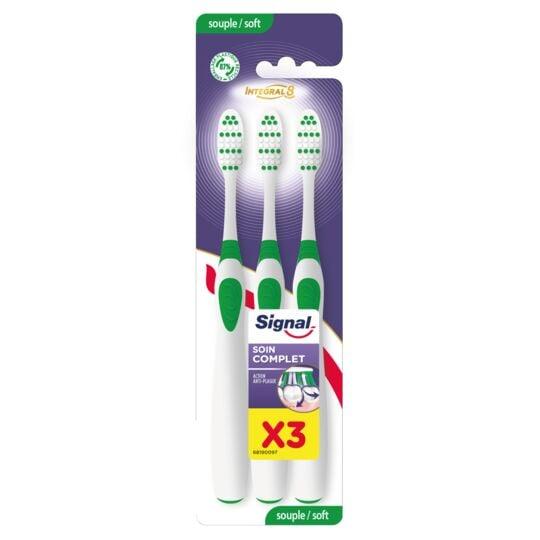 Pack de 3 Brosses à dents Manuelles - Signal - Intégral 8 - Soin Complet -  Souple