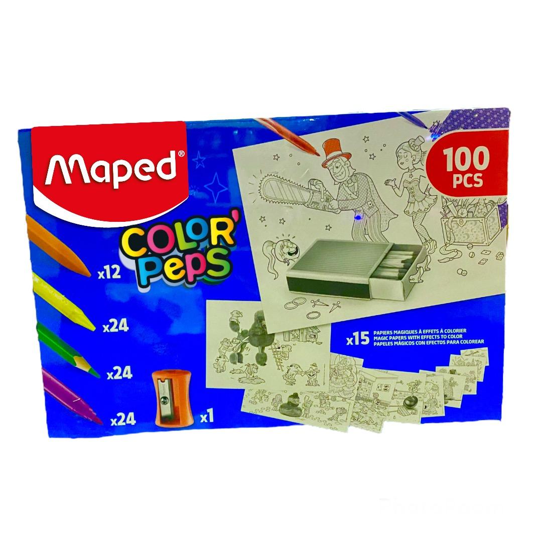 🎨 🖌 Boîte Maped Color Peps 100 Pièces Assorties - CRAYON