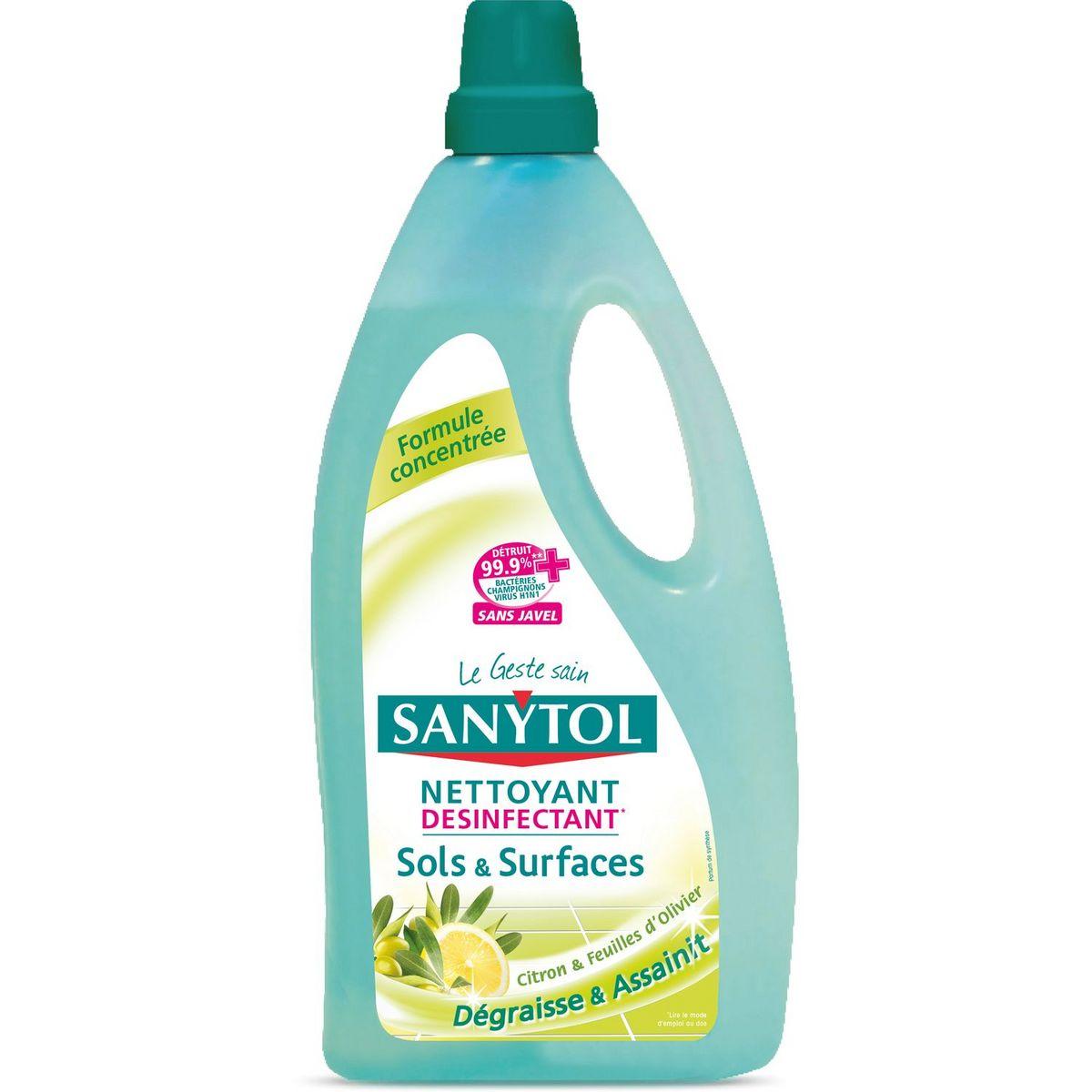 Sanytol - Nettoyant ménager désinfectant sols & surfaces - Fraicheur Citron