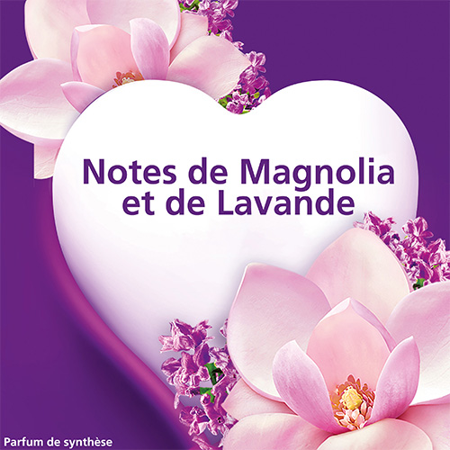 Soupline Concentré 3D Parfum - Fraîcheur Parfumée - Notes de Magnolia &  Lavande - 60 lavages - 1,28L